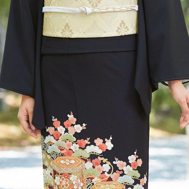 JAPAN STYLE ジャパンスタイルレンタル 留袖 セット帯で安心 往復送料無料 貸衣装 黒留袖 鶴 JAPAN STYLE ジャパンスタイルレンタル 留袖 セット帯で安心 往復送料